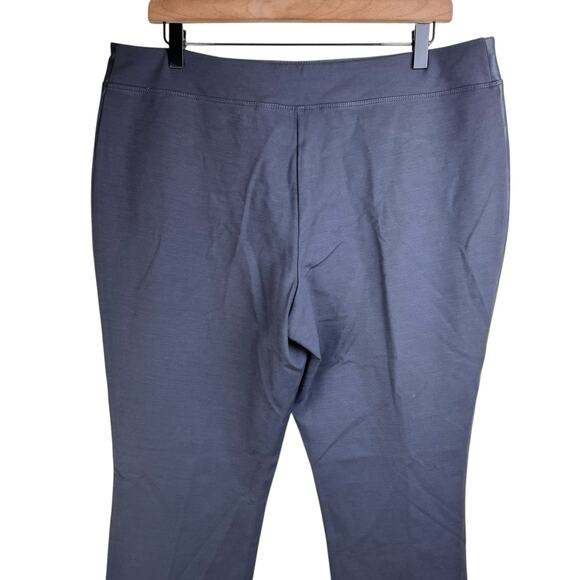 Belle Kim Gravel QVC Gray Faux Leather Front Ponte Knit Pull On Skinny Pants - Picture 5 of 9